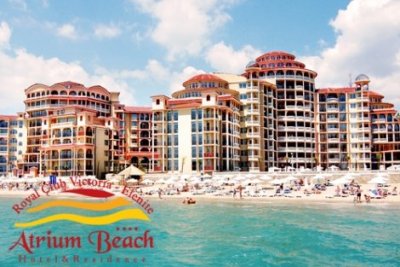 РАННИ ЗАПИСВАНИЯ ЛЯТО 2019, ЕЛЕНИТЕ, АТРИУМ БИЙЧ 4*: 1 нощувкa ALL INCLUSIVE на цена от 53 лв. на ЧОВЕК + Дете до 12 г. БЕЗПЛАТНО + БЕЗПЛАТНИ шезлонг и чадър на плажа, БЕЗПЛАТНИ вход и пързалки в АКВАПАРКА