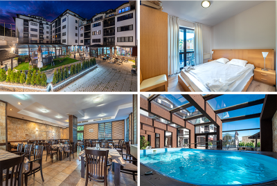 Пакети със закуска и вечеря или All inclusive Light, 2 деца безплатно, топъл басейн и Джакузи от Апарт Хотел Роял Банско