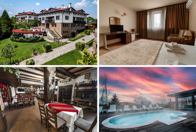 Еднодневен пакет със закуска и вечеря + вътрешен басейн и външни топли джакузита от Хотел Винпалас, Арбанаси