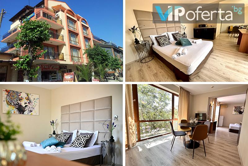 Еднодневен пакет със закуска, опция за вечеря + разходка с яхта в Хотел Примавера 2, Приморско