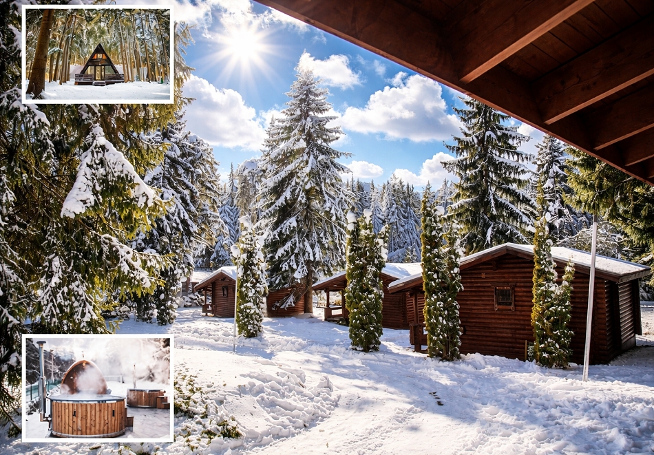 На ски в Боровец във Вилни селища Ягода и Малина: Нощувка в напълно оборудвани къщи с капацитет 4 или 5 човека + басейн и релакс зона