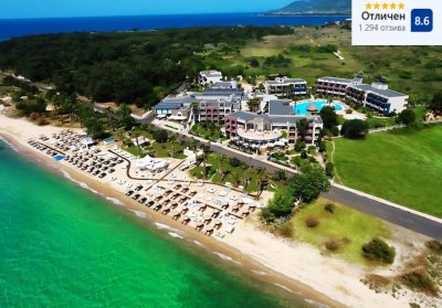 Ранни записвания на първа линия в Тасос, Гърция: Нощувка със закуска и вечеря на човек + басейн, чадър и шезлонг на плажа в Ilio Mare Beach Hotel 5*. Дете до 6г. БЕЗПЛАТНО.