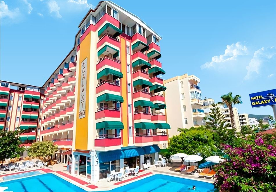На първа линия, Алания, Турция: Чартърен полет от София + 7 нощувки на човек на база All Inclusive в GALAXY BEACH HOTEL 4*