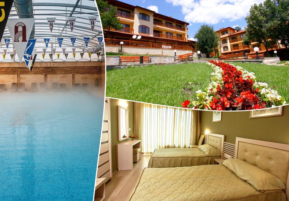 Нощувка на човек със закуска и вечеря + басейн с топла минерална вода  и термозона в хотел Армира****, Старозагорски минерални бани!