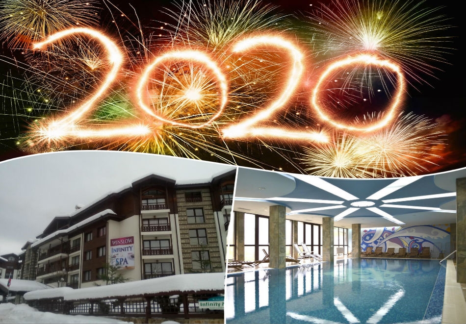 Нова година 2020 в хотел Уинслоу Инфинити, Банско! 3 нощувки на човек със закуски и вечери, едната празнична + топъл басейн и релакс пакет