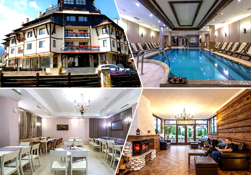 Пролетна Ваканция или Великденски празници в Банско:  Нощувка на човек със закуска и възможност за обяд и вечеря с алкохолни напитки + вътрешен басейн и релакс зона от хотел Мария Антоанета****