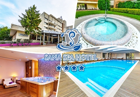 Делник в хотел Сана Спа****, Хисаря! Нощувка за ДВАМА със закуска + минерален басейн и СПА пакет