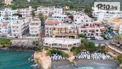 Ранни записвания за Лятна почивка на първа линия в Porto Greco Village Beach Hotel 4*, о-в Крит! 7 All Inclusive нощувки + басейни + самолетен билет