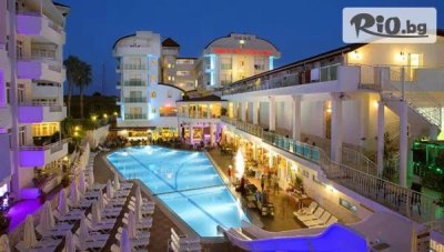 Късно Лято 2026: Самолетна 4-звездна почивка в Merve Sun Hotel & Spa 4*,  Сиде! 7 All Inclusive нощувки + открит басейн