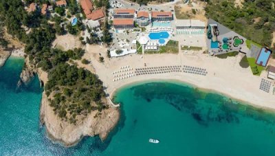 Великден в Blue Dream Palace Trypiti Beach Resort & Spa 5*, остров Тасос! 3 нощувки, закуски и вечери + Празничен Великденски обяд с гръцка програма и възможност за транспорт