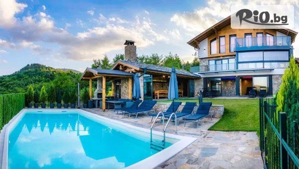 Почивка в Къща за гости Вила Рустик, с. Богослов край Кюстендил! Нощувка в луксозна къща за до 10 човека + релакс зона с джакузи, сауна